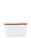 Butter Dish With Acacia Lid - White