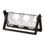 Creative Wooden Frame Hydroponic Vase - Brown