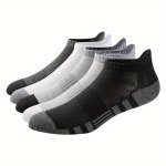 5 Pairs Of Men's Anti Odor & Sweat Absorption Low Cut Socks Comfy & Breathable Elastic Sport Socks For Outdoor Wearing