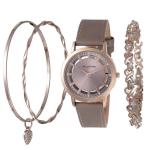 Leather With 3X Bracelets Woman's Watch Set HBSL4052