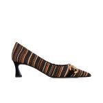 Woven Buckle Heel -black