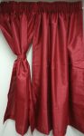 Faux Silk Red Unlined Curtain