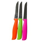 Hmedi Bright Orange Green And Pink Fruit Knife Set