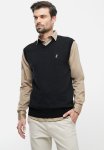 Polo Textured Sleeveless Knitwear - Black