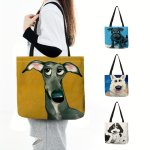 Cute Dog Print Tote Bag Large Capacity Shoulder Bag Women's Casual Handbag For Work School Shopping