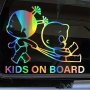 1PC Kids On Board Colorful Laser Male And Female Baby Stickers Warning Children Inside The Car Exterior Stickers Universal Models