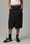 Knee Length Denim Skirt - Washed Black