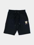 Happy Bear Fleece Jog Shorts - Black - Black L