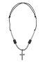 Stainless Steel Necklace With Black Cross Pendant