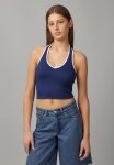 Holly Halter Top - Navy & White