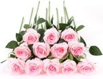 12 Pcs Artificial Roses With Long Stem Real Touch Diy Home Decor