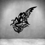 Butterfly Fairy On Flower - Rust Coat L 450 X H 450MM