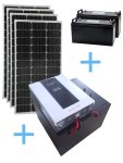 SD018 F Star Solar Off Grid System. Hybrid 3KW Inverter. Gel Batt 12V 100AHX2 S/panels 100 WX4+CAB