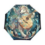 Kaaviyo Cartoon Cool Unicorn Umbrella Windproof Automatic Foldable Umbrells Auto Open Close For Men Women Kids