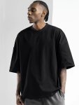 Loose Fit Solid Crew Neck And Short Sleeve Cotton T-Shirt For Men Comfy And Slight Stretch Summer Tops For Daily Outerwear