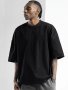 Loose Fit Solid Crew Neck And Short Sleeve Cotton T-shirt For Men Comfy And Slight Stretch Summer Tops For Daily Outerwear