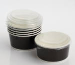 Black 950ML Salad Bowl & Pet Lid - 6PK