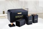 Zs - Bread Bin & Canisters Set 4PCS - White