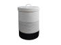 Laundry Basket Cotton Rope With Lid Black Grey And White