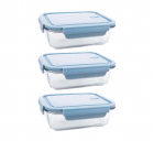Flexy High Quality Plastic Food Containers Lunch Box Pack Of 3 --pink