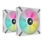 Corsair CO-9050119 ML140 Rgb Elite 140MM Rgb Fan + Lighting Node Core White 2 Pack Chassis Fans