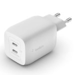 Belkin 65W Usb-c Dual Port Ac Charger Power 3.0 Fast Charger With Gan Technology For Iphone 16 Iphone 15 14 Plus Pro Pro Max