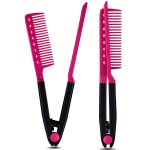 V Shaped Straight Hair Comb Plastic Detangle Hair Styling Comb Folding Diy Hair Straightener