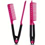 V Shaped Straight Hair Comb Plastic Detangle Hair Styling Comb Folding DIY Hair Straightener