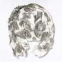 Zebra Circle Print Bamboo Scarf - White / Free