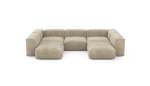 U-shape Sofa - Cord Velours - Sand - 314CM X 220CM