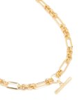 Goldair Gold Plated Thick Figaro Bar Necklace