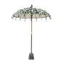 Cotton Green And White Leaf Umbrella Sotran Dekorativ