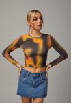 Sheer Long Sleeve Top - Paintwave