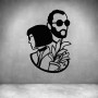 Man And Woman With Sunglasses - Matt Black / L 600 X H 450MM