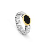 Extension Ring In Stainless Steel Oval With Stone