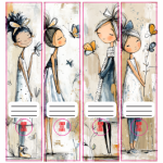 File Spine Stickers Butterfly Girls