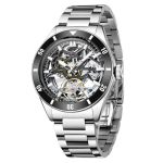Free Focus Unique Men Watches Automatic Mechanical Watch Luxury Skeleton Tonneau Watches For Men With Stainless Steel Case And S
