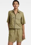 G-star Raw 2 Pocket Cropped Shirt Short Sleeve - Avocado milk