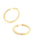 Goldair Gold Plated Large Inner Pave Hoop Earrings