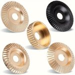 5PCS Carbon Steel Wood Carving Shaping Discs Set Medium Grit For Angle Grinder Woodworking Grinding Wheels For Polishing And Scu