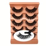 5 Pairs Dramatic Volume Russian Volume Eyelashes - Thick Cross Style Extensions For Professional Makeup