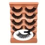 5 Pairs Dramatic Volume Russian Volume Eyelashes - Thick Cross Style Extensions For Professional Makeup