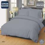Simon Baker Cotton Percale 200 Tc Grey Oxford Duvet Covers Various Sizes - Grey Queen 230CM X 200CM + 2 Pillowcases 45CM X