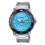 Casio Mens Blue Analogue Metal Strap WATCH-MTD-125D-2A3VDF
