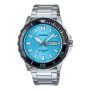 Casio Mens Blue Analogue Metal Strap WATCH-MTD-125D-2A3VDF
