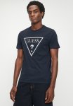 Guess Short Sleeve Bsc Patchwork Embo Logo Tee - Smart Blue