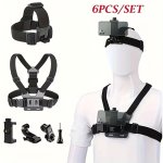 6PCS Phone Camera Sports Mounting Kit Chest Head Phone Holder Mounting Strap Set Device Holder For Gopro/phone/osmo Action Sport