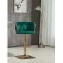 Kc Furn-quinn Swivel Adjustable Height Bar Stool Emerald