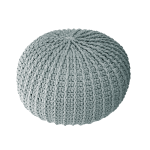 Grey Round Floor Pouf