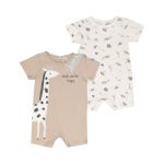 2 Pack Animal Printed Cotton Romper